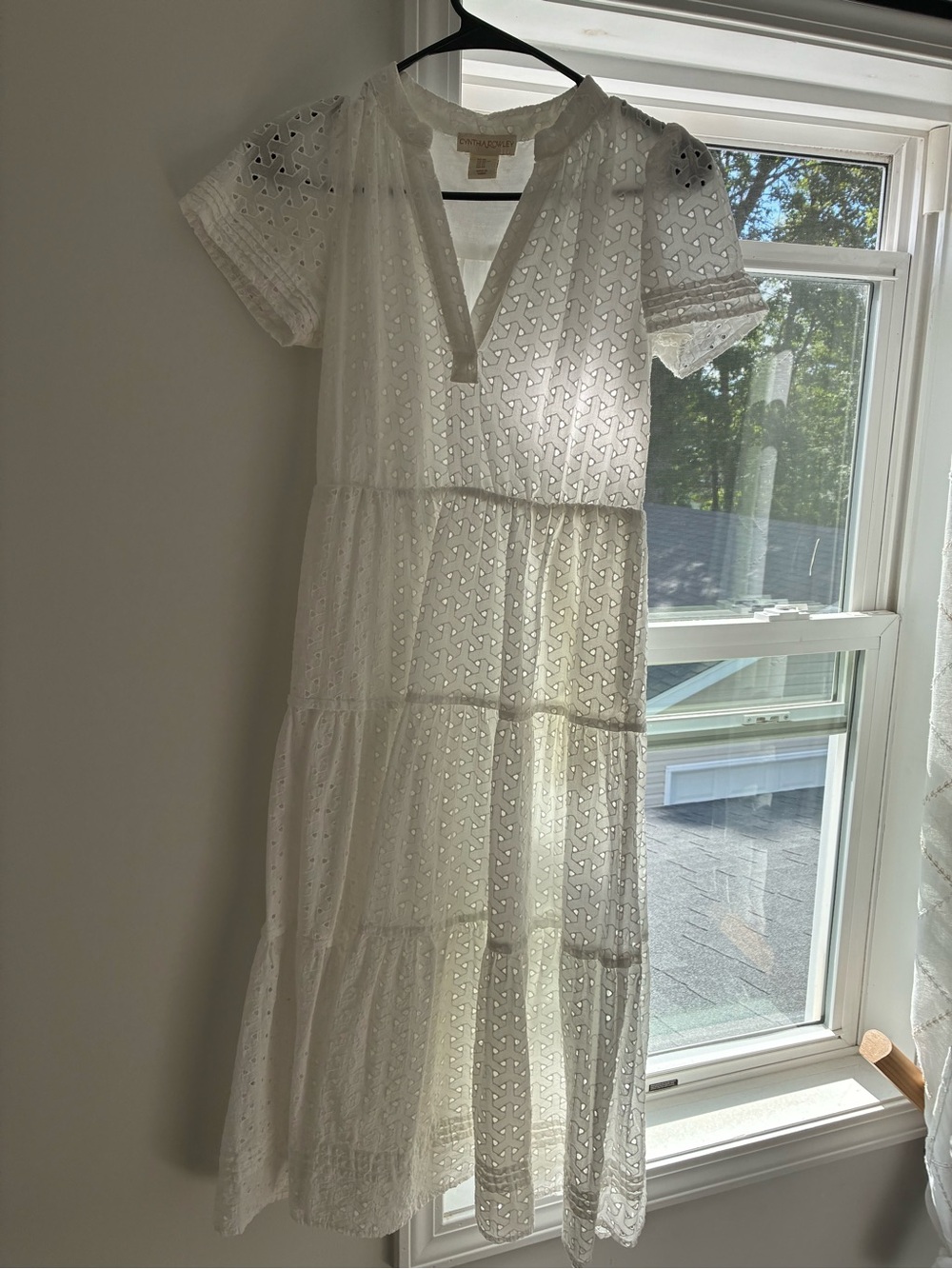 Cynthia Rowley White Eyelet Midi Dress